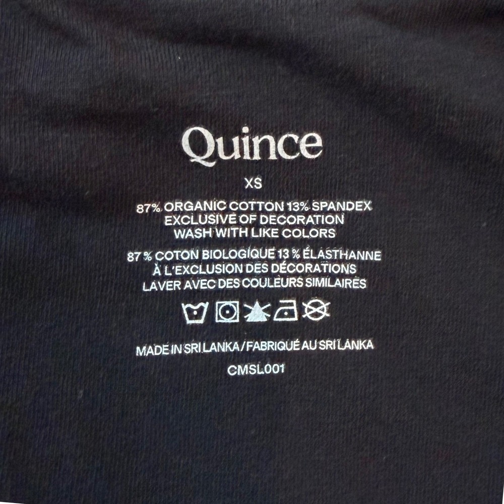 Quince Stretch Cotton Jersey High Neck Sleeveless Bodysuit Organic Black XS NWOT - Picture 9 of 9